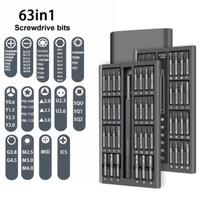 Magnetinių atsuktuvų rinkinys su išardomais antgaliais – tikslūs „pasidaryk pats“ remonto įrankiai telefonams, kompiuteriams ir smulkiai elektronikai 63 in 1 set