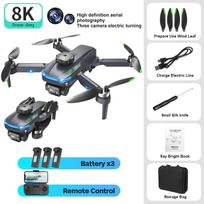 Naujas S118 bešepetėlis mini dronas HD ESC trijų kamerų variklio optinis srautas, sklandantis kliūčių išvengimas, vėjui atsparus keturkopterio žaislas 3 battery juoda