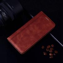 Verslo odinis atverčiamas piniginės dėklas, skirtas Apple iPhone XS Max X XR 6 8 7 Plus 13 12 11 Pro Huawei Honor Xiaomi Redmi Poco Samsung Galaxy knygų viršelių dėklai iPhone 13 Pro Max ruda