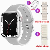 Išmanusis laikrodis Women Ultra Series 9 NFC išmanusis laikrodis vyrų BT Call vandeniui atsparus belaidis įkrovimas 2,05 colio ekranas, skirtas laikrodžiui 9 three straps sidabras