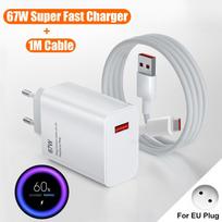 Įkroviklis 67W, skirtas Xiaomi Mi 12 12T 13 Pro Ultra Lite USB C Charger Redmi Note 11 12 Turbo Poco F5 X5 Pro greitas įkroviklis EU Charger 1M Cable