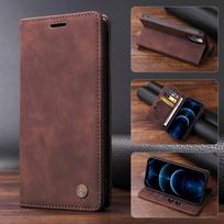 Vintage odinis atverčiamas dėklas, skirtas Samsung Galaxy A15 A54 A34 A24 A14 A05S A32 A22 A23 A73 A53 A52S A71 A51 M32 5G M22 piniginės kortelės lizdo knygos stovo dangtelis Samsung A12 tamsiai ruda spalva