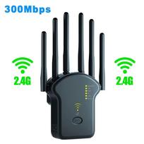 5G 1200Mbps belaidis WiFi kartotuvas WiFi signalo kartotuvas 2,4G 5,8G dviejų juostų Wi-Fi plėtiklis 6 antenos tinklo stiprintuvas WPS maršrutizatorius 2024 Naujas 300MBps/EU Plug juoda
