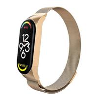 Milanese kilpinis dirželis Xiaomi Mi Band 8 7 apyrankė nerūdijančio plieno metalas Correa Miband band6 band4 skirtas Xiaomi mi band 3 4 5 6 7 Mi Band 3 4 rožinio aukso spalvos