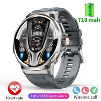 2024 m. naujas GPS takelio išmanusis laikrodis vyriškas 1,85 colio Ultra HD AMOLED ekranas 710 Mah Baterija Bluetooth skambučių išmanieji laikrodžiai Silicone band sidabras