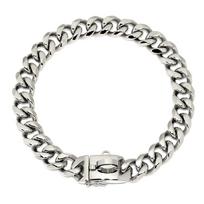 Nerūdijančio plieno šunų antkaklis su metaline grandinėle, martingale, aukščiausios klasės parodinis antkaklis bulių šunims, dobermanams, vidutinio dydžio ir dideliems šunims. 35cm sidabras