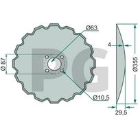 Noragėlių diskas Dantytas, Ø 355 x 4 mm
