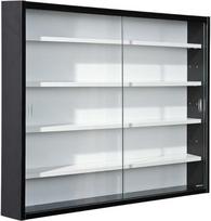 "Inter Link" Kolekcionieriaus vitrina Pakabinama vitrina Sieninė lentyna Stiklinė vitrina Sieninė vitrina Pakabinama lentyna Vitrina MDF Juoda ir balta ŠxVxG: 80 x 60 x 9,50 cm