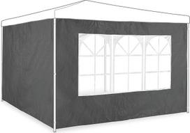 "Relaxdays" šoninės pavėsinės sienelės, 2 vnt., V x Š 2 x 3 m, pavėsinės sienelė su langu, atspari vandeniui, šoninės plokštės, pilka