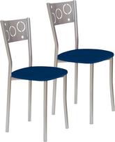ASTIMESA SCPRAZ Dvi virtuvės kėdės Metalinės aliuminio dirbtinės odos mėlynos spalvos Altura de asiento 45 cms