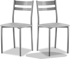 ASTIMESA SCRCGR Virtuvės kėdė, metalinė, dirbtinės odos, aliuminio, pilka, aukštis 45 cm