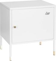 hjh OFFICE UMEO 743025 Metalinė spintelė Maža balta / auksinė metalinė šoninė pramoninio dizaino spintelė 50 x 45 x 35 cm