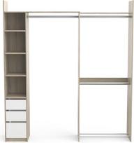 Išskleidžiamų ir keičiamų 3 durų 3 juostų rinkinys - Chêne & Blanc spalvos - 199,7 x 43,9 x 218,3 cm, ąžuolas