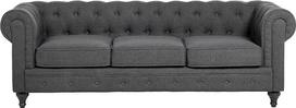 Klassisches Sofa im englischen Stil Polsterbezug grau Chesterfield