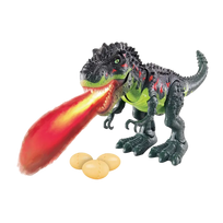 Dinozauras T-reksas su dūmų efektu, garsais, vaikšto ir mėto kiaušinius