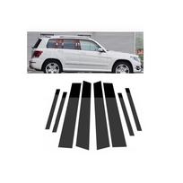 8 vnt. automobilio langų apdailos dangtelis Mercedes-Benz GLK X204 350 220 2010~2015 stulpelių, statramsčių, durų juodas lipdukas, decal priedai juoda