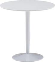 "FineBuy" apvalus valgomojo stalas, 75 x 75 x 74 cm, mažas virtuvės stalas, baltas blizgus, apvalus valgomojo stalas 2 asmenims, modernus pusryčių stalas, virtuvė, valgomasis, mažas