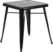 "Flash Furniture Prince" 23,75" kvadratinis lauko sodo stalas, juodas