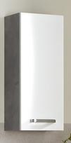 "Pelipal Quickset 913" vonios kambario sieninė balto blizgesio / betono išvaizdos, 30 cm pločio, vonios kambario sieninė spintelė su 1 durelėmis ir 2 lentynomis