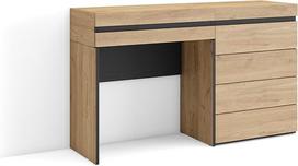 "Skraut Home" tualetinis staliukas su daiktadėže 127 x 75 x 35 cm su stalčiumi Šiuolaikinio stiliaus ąžuolo stalčius