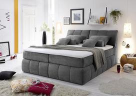 "Stella Trading Toledo 2 Box Spring" lova 160 x 200 cm, audinys, antracitas, 235 x 161 x 110 cm