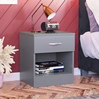 "Vida Designs" 1 stalčių komoda Nakvynės reikmenų saugykla Stumdomi stalčiai Lentyna Miegamojo baldai Pilka