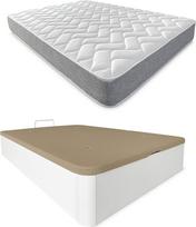 DUÉRMETE ONLINE Atminties putų čiužinys + Box Spring lova Didelė talpa Balta 135 x 190 cm Mediena Poliuretanas 135 x 190 cm