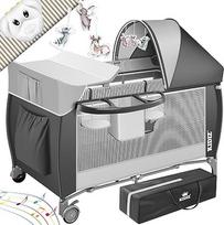 Kidiz® Kūdikio lova "3-in-1" kelioninė lovytė Kombinuotas rinkinys Kūdikio lova su pervystymo kilimėliu Tinklelis nuo uodų Kūdikis nuo gimimo iki 15 kg Kūdikis nuo gimimo iki 15 kg Erdvios šoninės sienelės su šoniniu įėjimu Krepšys sulankstomas Pilka