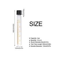 Lot(5) 5-50ml Lab Clear Glass Test Tube Round Bottom Graduated with Screw Cap 5mlx5pcs