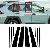 10 vnt automobilio lango apdailos dangtelis, skirtas Toyota RAV4 XA50 hibridinis XLE 2019-2025 dalys BC stulpelio kolonos stulpeliai lipduko lipdukų priedai juoda