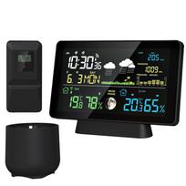 Wireless Weather Station 8-in-1 Indoor/Outdoor Thermometer Temperature Humidity Time Date Radio EU Plug juoda