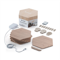 Nanoleaf|Elements Wood Look Hexagons Starter Kit (13 panels)|Cool White + Warm White|NL52-K-3002HB-13PK