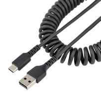 StarTech.com 1M Usb A To C Charging Cable,  Coiled Heavy Duty Fast Charge