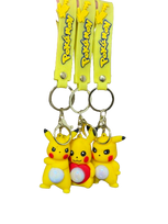 Šviečiantis Raktų pakabukas Pikachu, geltonas 3vnt