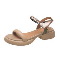 Sandals female summer word with platform fairy style with skirt temperament versatile sandals fashionable simple women's shoes 35 abrikosas