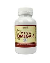 Herbin Mega Omega 3 žuvų taukai 1000 mg + vit. E, 90 kapsulių