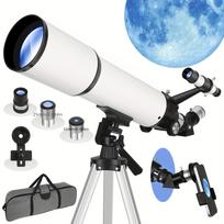 Teleskopas suaugusiems astronomijai, 80 mm diafragma 600 mm refraktorinis teleskopas pradedantiesiems, pilnai padengta optika, didelės laidos teleskopai 80600