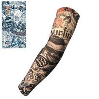 Ledinės šilko rankovės Individualizuotos vienkartinės žmogaus tatuiruotės rankogaliai Europos puodelio dangtelis Apsauga nuo saulės Šildytuvas suaugusiems vyrams, moterims