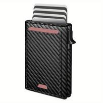 Vyriška verslo piniginė kelių kortelių lizdo magnetinis korpusas RFID blokuojantis kelioninis piniginės kortelės laikiklio kortelės paketas Carbon Fiber Black