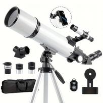 Astronominis teleskopas, 80 mm apertūra 600 mm teleskopai suaugusiems astronomijai, visiškai daug New white astronomical telescope