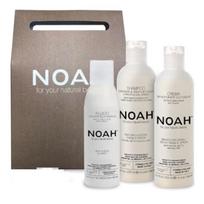 Plaukų priežiūros dovanų rinkinys Noah: drėkinamasis šampūnas, 250 ml + balzamas, 250 ml + tiesinimo purškiklis, 150 ml