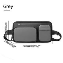 HcanKcan Light-weight Crossbody Sling Bags Fashion Multifunctional Color-Contrast Messenger Bag Casual Men Waterproof Outdoor Travel Pack pilka