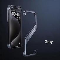 Metal Invisible Holder Phone Case For Iphone 12 13 14 15 16 Pro Max S Type Aluminum Rimless Phone Cover Heat Dissipation Stand Shell iPhone 16 Pro Max pilka
