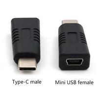 Mini USB moteriškas į C tipo vyriškas adapteris Mini T tipo moteriškas į duomenų kabelio įkrovimo adapteris