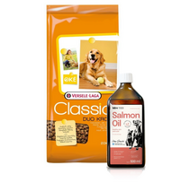 Versele Laga Classic Dog Duo Step 20 kg + Lab-V 100% lašišų aliejus įvairaus amžiaus šunims ir katėms 500ml šalto spaudimo
