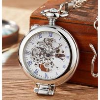 Gold Mechanical Pocket Watch, Trendy and Fashionable Gold-plated Transparent Hollow Luxury Watch