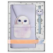 Nimmy 2-in-1 notebook + pen, purple/purple, Big Eyed Pet 2.0 Rabbit set