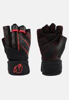 Gorilla Wear Dallas Wrist Wraps Gloves 2.0 - Black/Red