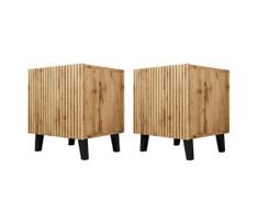 KOMPLEKTAS 2x Naktinis staliukas VAMOS 52x45 cm rudas