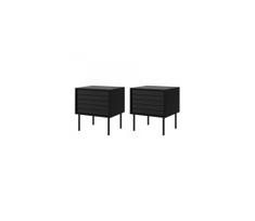 KOMPLEKTAS 2x Naktinis staliukas CORTINA 51x45 cm juodas